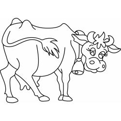 Imprimer le coloriage de la vache et des poussins