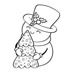 coloriage du bonhomme de neige dessin 16