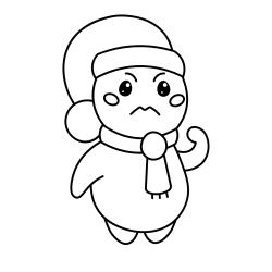 Coloriage d'un bonhomme de neige classique