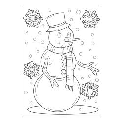 Imprime le dessin du trio de bonshommes de neige, un dessin de bonhomme de neige pour ton coloriage de Noà´l.
