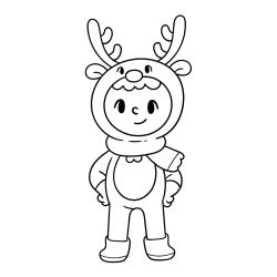 Coloriage du renne qui saute