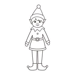 Coloriage de deux gros cadeaux et du lutin
