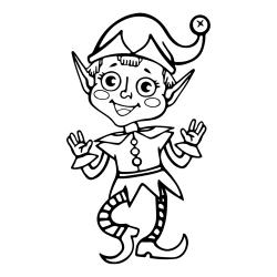 Coloriage du lutin à la baguette magique