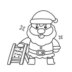 coloriage du Père Noël et la luge