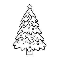 Coloriage d'un sapin de Noël décoré