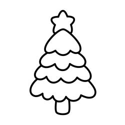 Coloriage de l'ours devant le sapin de Noël