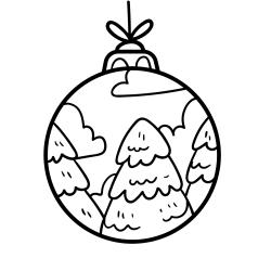 Coloriage boule de Noël : dessin 21