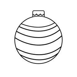 coloriage d'une boule de Noël décorée de sapins 