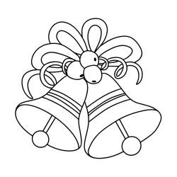 Coloriage de deux cloches de Noël