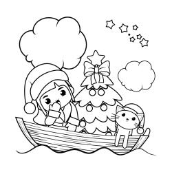 Enfants le matin de Noël