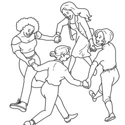 Coloriage de danse : un dessin à imprimer gratuitement pour tous les amoureux de ce sort musical. Page 10