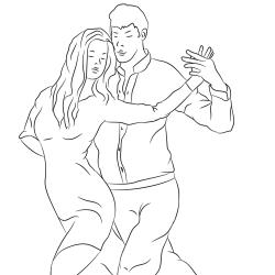 Coloriage de danse : un dessin à imprimer gratuitement pour tous les amoureux de ce sort musical. Page 11