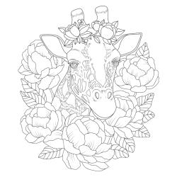Téléchargez gratuitement votre coloriage girafe et retrouvez d'autres dessins de girafes pour tous les amoureux des animaux de la savane - Page 09