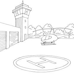 Coloriage hélicoptère : un dessin à imprimer avec superbe hélicoptère. Un coloriage à imprimer sur le thème des véhicules pour les enfants - Page 9