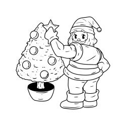 Coloriage d'une Tête de Père Noël
