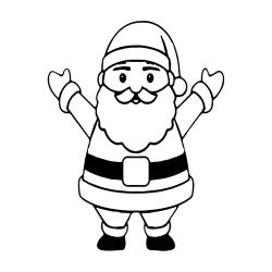 coloriage du Père Noël et les gros cadeaux