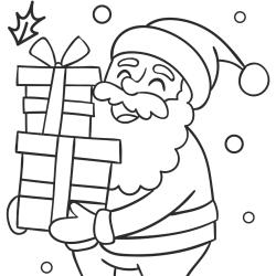 coloriage Noel enfant : Imprime ce coloriage d'une tà™te de Père Noà´l pour t'amuser pendant les vacances de Noel