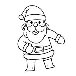 coloriage Noel enfant : Imprime ce coloriage du Père Noà´l en train de mettre des cadeaux sur son traineau.