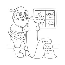 Coloriage du Père Noël et ses cadeaux sur le départ