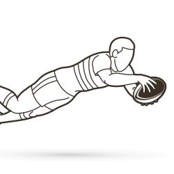 Coloriage rugby : un dessin à imprimer gratuitement pour tous les amoureux de ce sport de ballon. Page 6