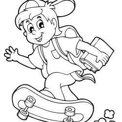 Retrouvez nos dessins à imprimer sur le thème du skateboard pour tous les amoureux de la planche à roulettes