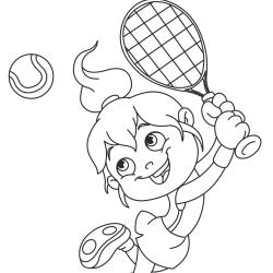 Coloriage tennis : un dessin à imprimer gratuitement pour tous les amoureux de ce sport de raquette. Page 5