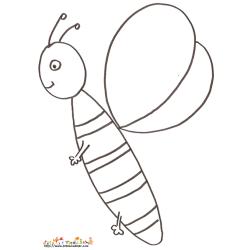 Coloriage d'une grosse abeille