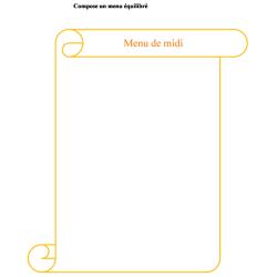 Imprimer la fiche : composer un menu équilibré