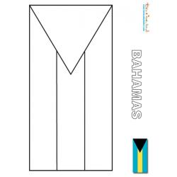 Drapeau des Bahamas, coloriage drapeau Bahamas