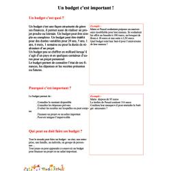 Imprimer l'activité sur la notion de budget