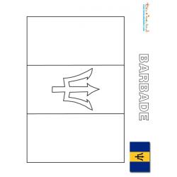 Coloriage drapeau de la Barbade