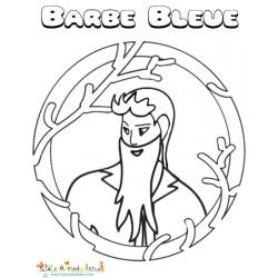 Portrait de Barbe Bleue à colorier