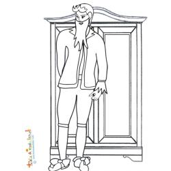 Barbe Bleue devant l'armoire