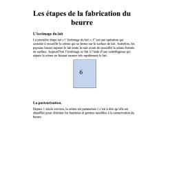 étapes de la fabrication du beurre
