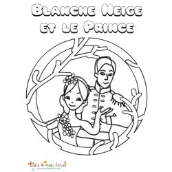 Blanche Neige et le prince à colorier