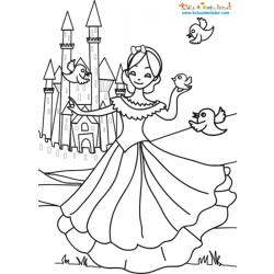 Coloriage de Blanche Neige et du chateau
