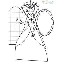 Coloriage mechante reine de Blanche Neige