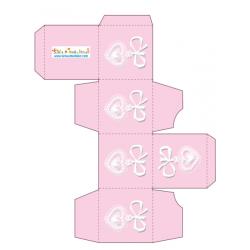 Boite à dragées rose motif médaille