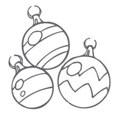 coloriage de trois boules de Noël