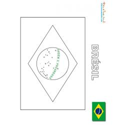 Coloriage drapeau du Brésil