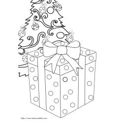 Coloriage du gros cadeau à pois