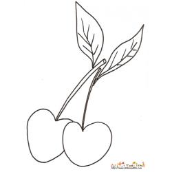 Coloriage d'une paire de cerises