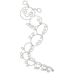 coloriage d'une chenille amusée