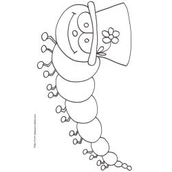 Imprimer le coloriage de la chenille au chapeau