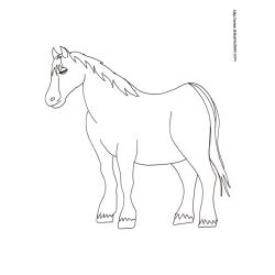 Coloriage d'un cheval ferme - 24