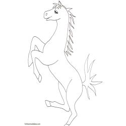 Coloriage d'un cheval piaffant sur une patte