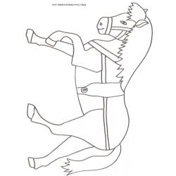 Coloriage d'un cheval de ferme