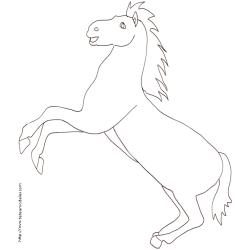 Coloriage d'un cheval sur deux pattes