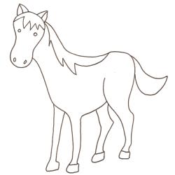 coloriage d'un cheval - coloriage dessin 2