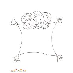 Coloriage chien coussin
